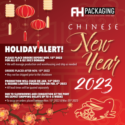Chinese New Year Order Deadlines